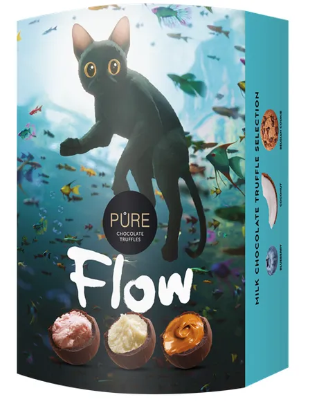 Piena šokolādes trifeļu izlase "Straume-kaķis" 108g PURE
