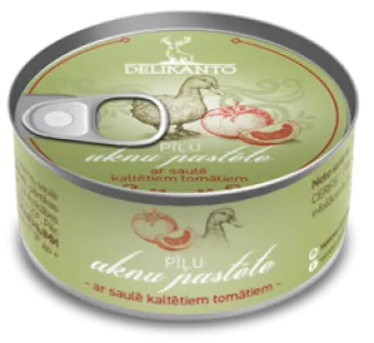 Pīļu aknu pastēte LĀČI, ar  saulē kaltētiem tomātiem, 100g