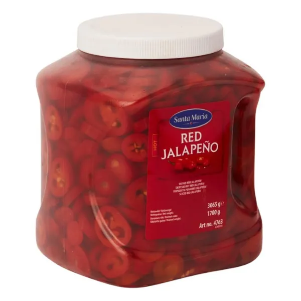 Pipari sarkanie Halapenjo šķēlītēs SANTA MARIA,3.065kg/1.75kg