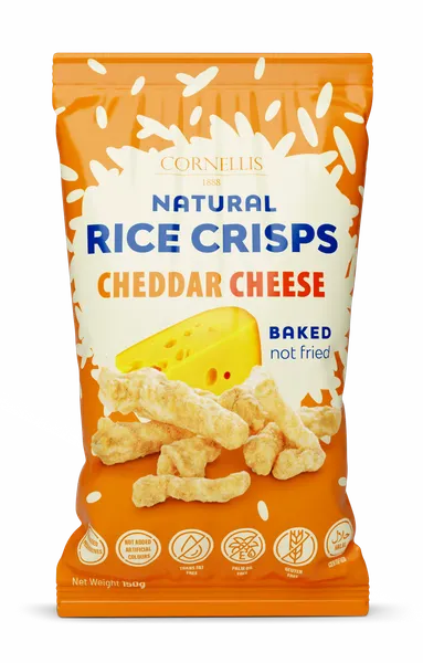 CORNELLIS 1888 Rice Crisps Cheddar Cheese, 150g