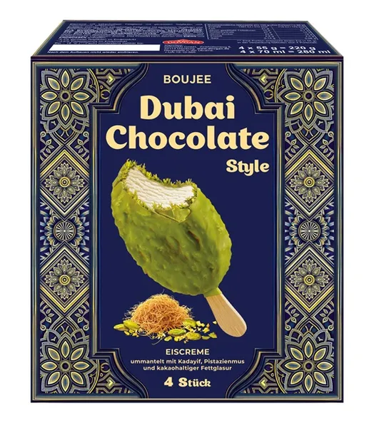 Ice cream BOUJEE Dubai chocolate, 4 pieces x 55g, 220g