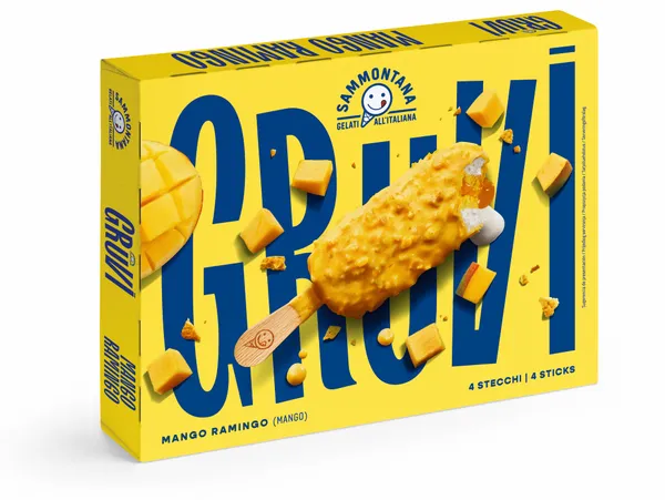 Ice cream GRUVI with mango, 4 pieces x 60g, 240g