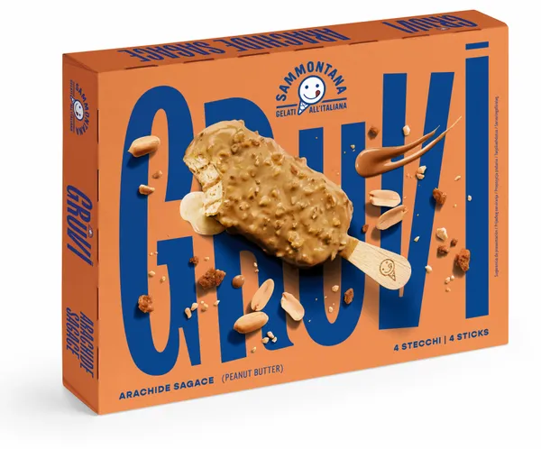 Ice cream GRUVI with peanuts, 4gab x 60g, 240g