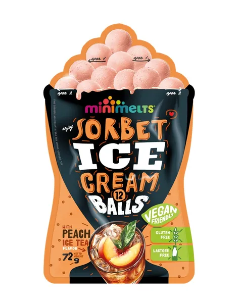 Ice cream MINI MELTS peach and ice tea, 72g