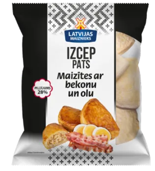 Frozen buns IZCEP PATS, with bacon and egg, 390g