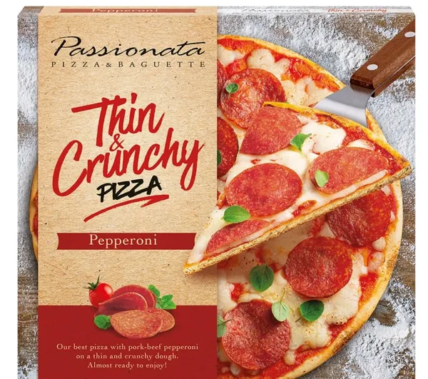 Frozen pizza PASSIONATA Pepperoni with pork and beef, 310g