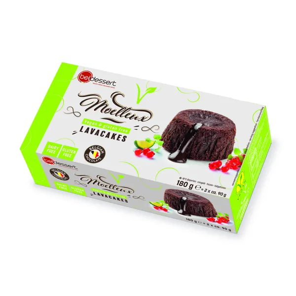 Frozen chocolate cake BELDESSERT Lava cake, vegan, 2 x 90 g