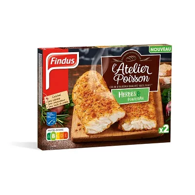 Frozen Alaska pollack fillet steaks with herbs, 225 g