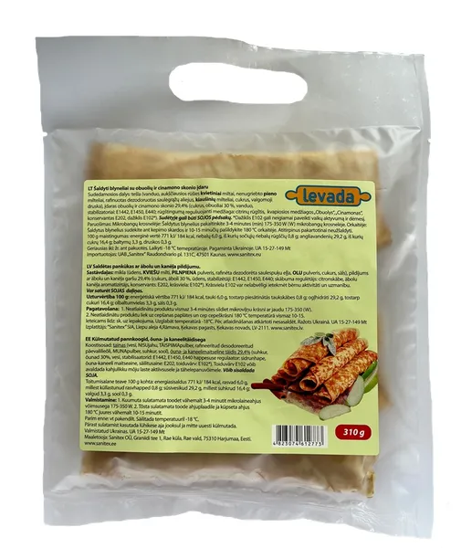Frozen pancakes LEVADA with apple and cinnamon, 52g x 6pcs
