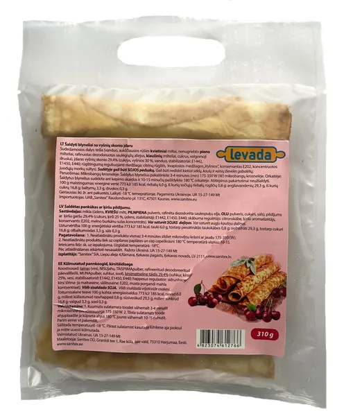 Frozen pancakes LEVADA with cherries, 52g x 6pcs