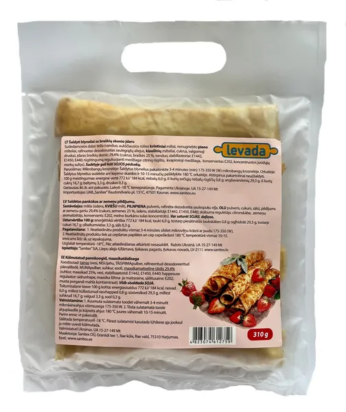 Frozen pancakes LEVADA with strawberries, 52g x 6pcs