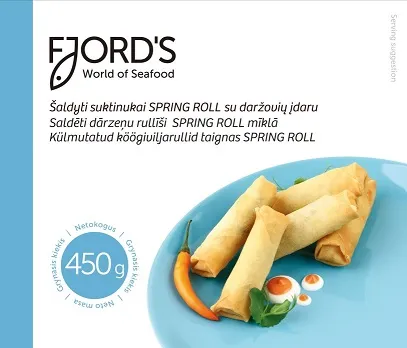 Frozen vegetable rolls in SPRING ROLL dough Fjord's, 450g