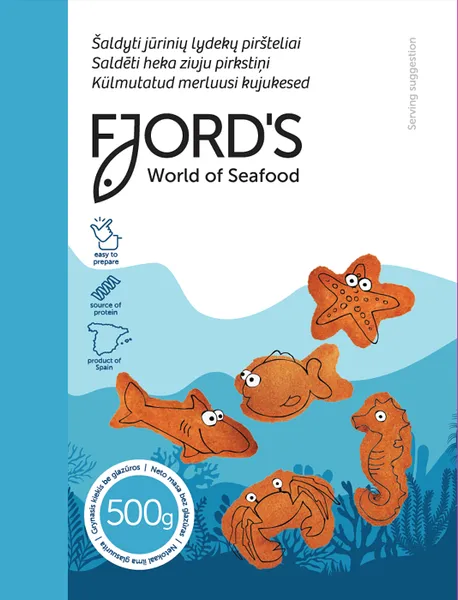 Frozen hake fish fingers Fjord's, 500g