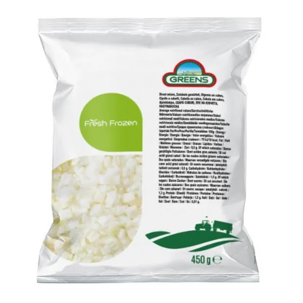 Frozen IQF diced onions GREENS, 450 g