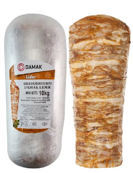 Frozen chicken fillet and ham kebab, 10kg HALAL