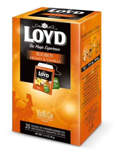 Sarkanā tēja LOYD Rooibos ar medu un vaniļu FS 20x2g
