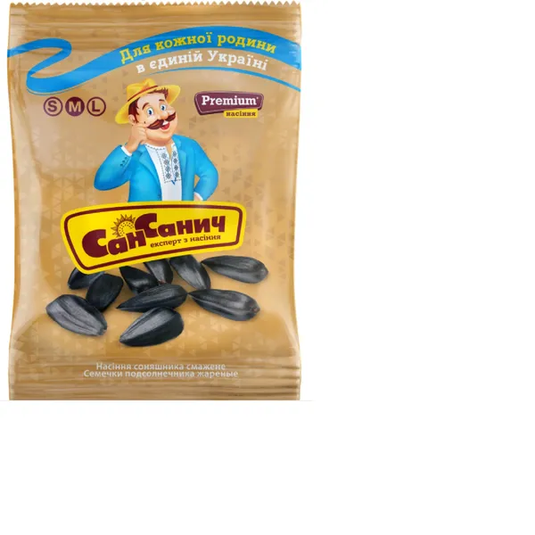 Sunflower seeds SAN SANICH, roasted, black, unshelled, 170 g