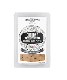 Cheese Cheddar SINGLETON with black pepper, sliced, 150g