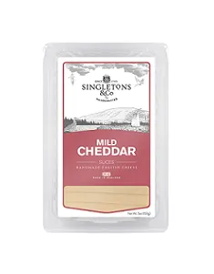 Cheese Cheddar SINGLETONS Mild White, sliced, 150g