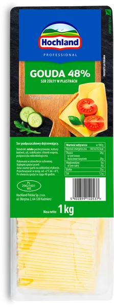 Cheese HOCHLAND Gouda, slices, 1kg