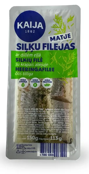 Siļķu filejas eļļā ar dillēm MATJE KAIJA, 150g