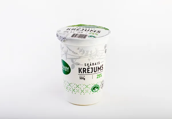 Sour cream STRAUPE, 25%, 500g NPKS