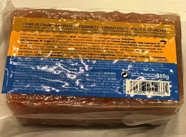 Sniega krabja gaļa, saldēta, 30/70, termiski apstrādāta, 380gr