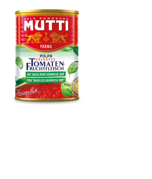 Tomāti, sasmalcināti MUTTI ar baziliku, 400g