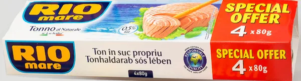 Tuncis RIO MARE savā sulā, 3+1 (4 x 80g)