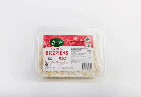 *Vājpiena biezpiens STRAUPE, 0.5%, 400g NPKS
