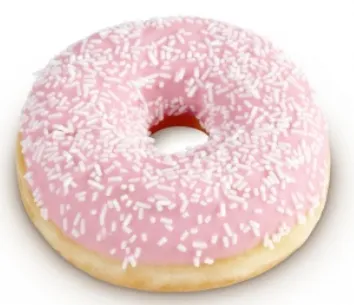 Donut DOTS, with pink glaze, american, frozen, 60 g