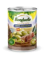 Zaļās olīvas pildītas ar anšoviem BONDUELLE 345g/300g