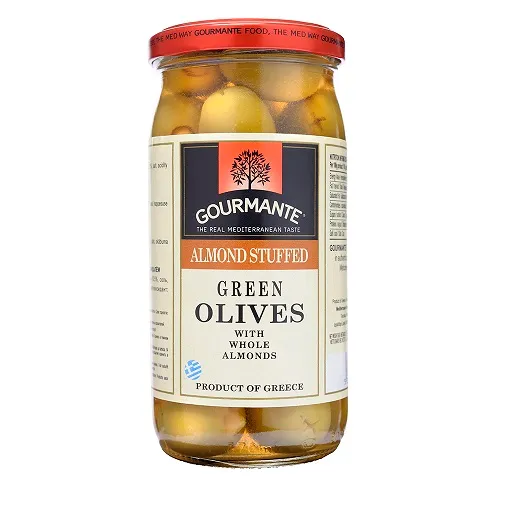 Green olives GOURMANTE, stuffed with almonds, 570ml/360g