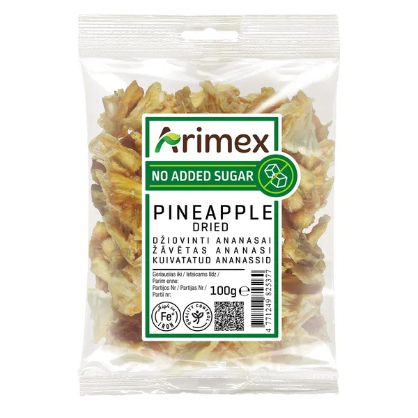 Žāvēti ananasi ARIMEX, 100g