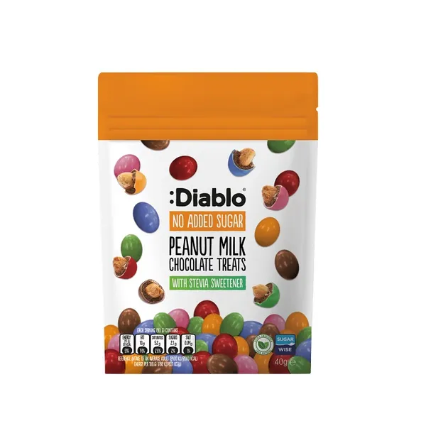 Zemesrieksti šokolādē DIABLO, bez pievienota cukura, 40g