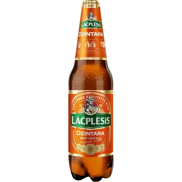 Alus Lāčplēsis Dzintara alus 4,8% 1l