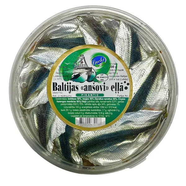 Anšovi Lucki pikantie eļļā 200g/150g