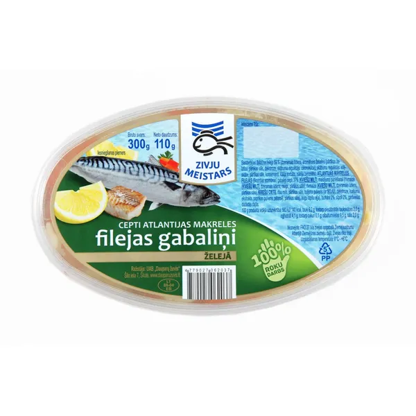 Atlantijas makreles gab. želejā 300g/110g