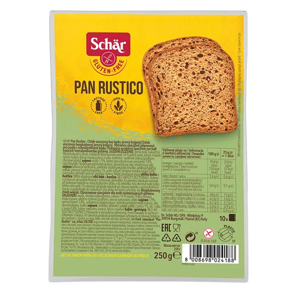 Bezglutēna maize Schar Rustico tumšā gr. 250g