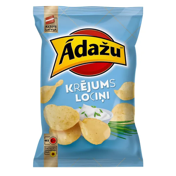 Čipsi Ādažu ar krējuma un lociņu garšu 130g