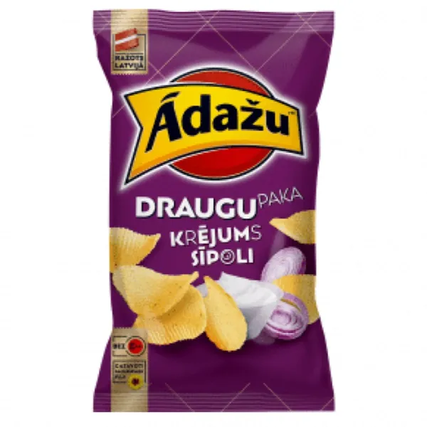 Čipsi Ādažu Draugu paka krējuma sīpolu 180g