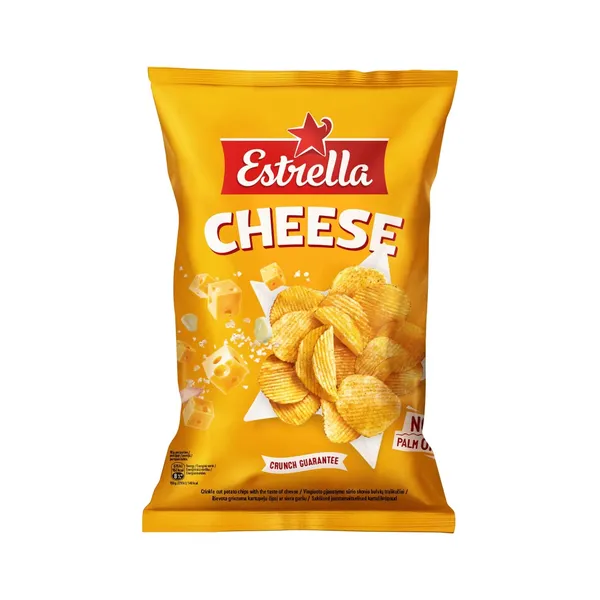 Čipsi Estrella ar siera garšu, rievoti, 130g