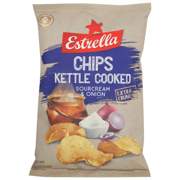 Čipsi Estrella skābā krējuma un sīpolu 120g