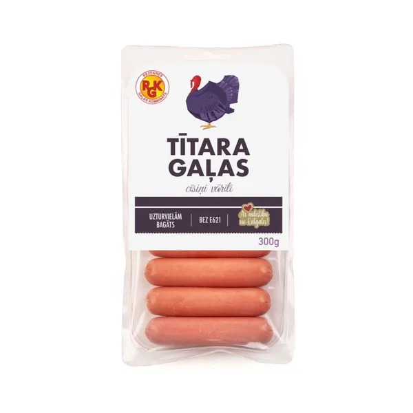 Cīsiņi tītara gaļas vārīti 300g