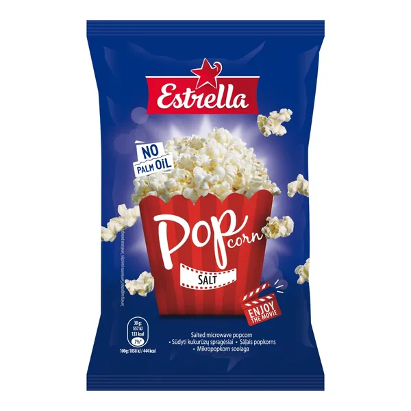 Estrella sāļais popkorns 90g