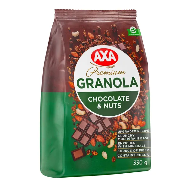 Granola Axa ar šokol. un riekstiem 330g