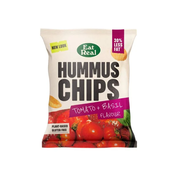 Humusa čipsi Eat Real tomātu, bazilika g. 45g