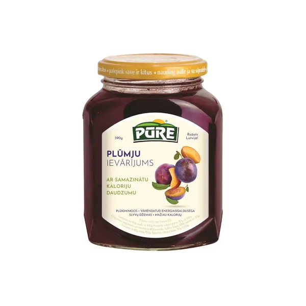 Ievārījums Pūre plūmju, mazkaloriju 390g