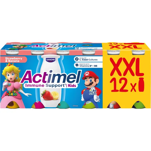 Jogurta dzēr. Actimel zemeņu, banānu 12x100g