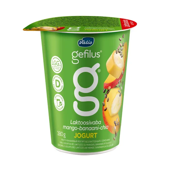 Jogurts Gefilus mango banānu bez laktoz. 380g